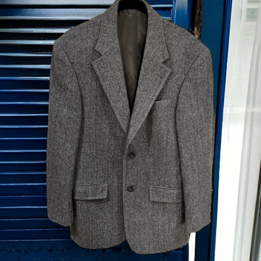 Oscar de la Renta Grey Lambs Hair Wool Blend Blazer Size 39R